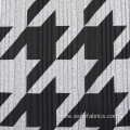 Grey Black Special Rib Pattern Geometric Print Fabric